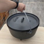 Dvojitý liatinový hrniec Lodge Camp Dutch Oven s pokrievkou 9,4 l