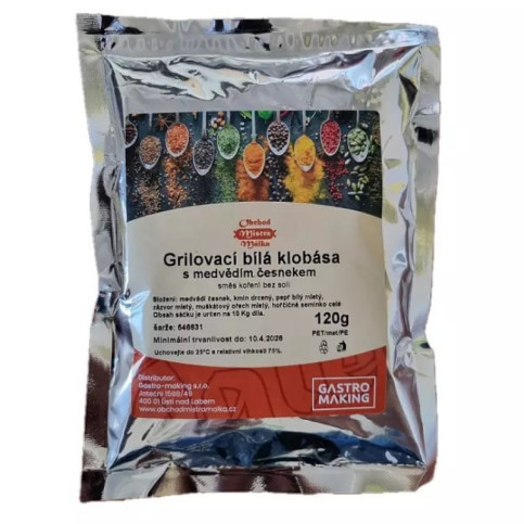Grilovacia biela klobása s medvedím cesnakom 120 g Majster Málek