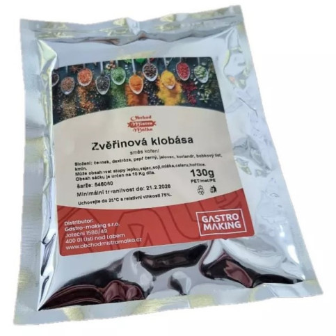 Zverinová klobása 130 g Majster Málek