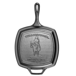 Štvorcová liatinová grilovacia panvica Lodge Yellowstone 26 cm