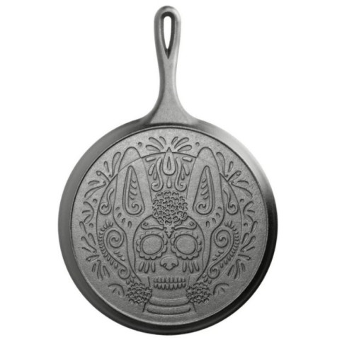 Liatinová panvica na palacinky Lodge Xolo Sugar Skull 26 cm